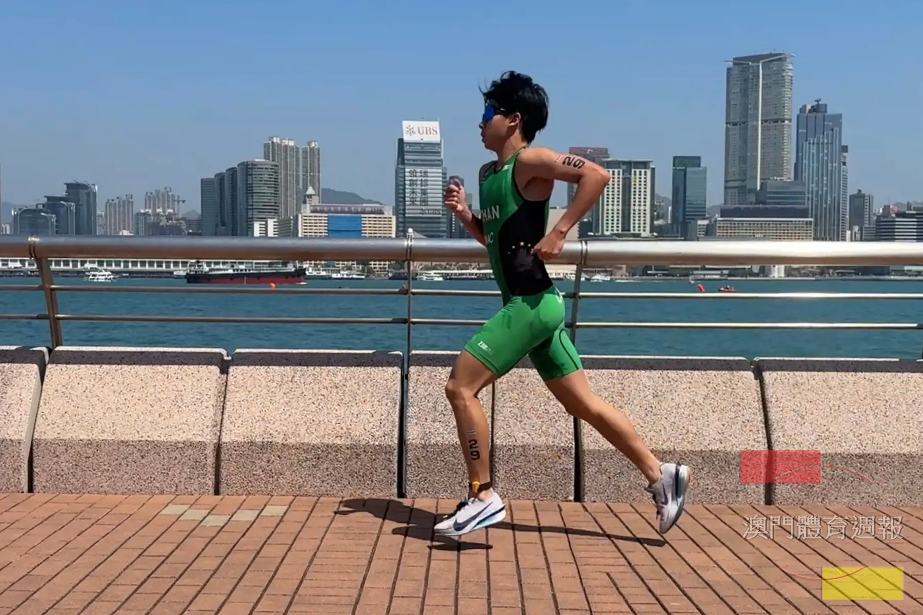陳雋曄在中環灣仔海濱進行跑步競逐.jpg