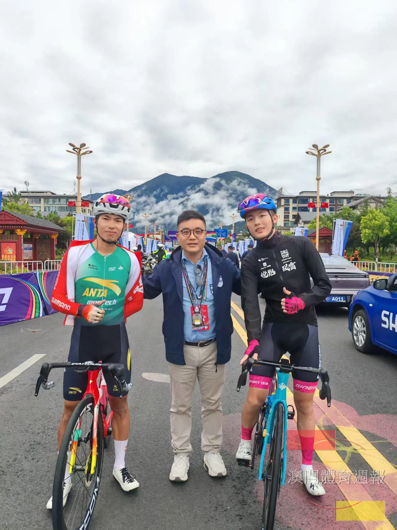 (左起)甘展博、梁殷、鄭承曦三位澳門單車精英以不同身份參與西藏單車賽。.jpg